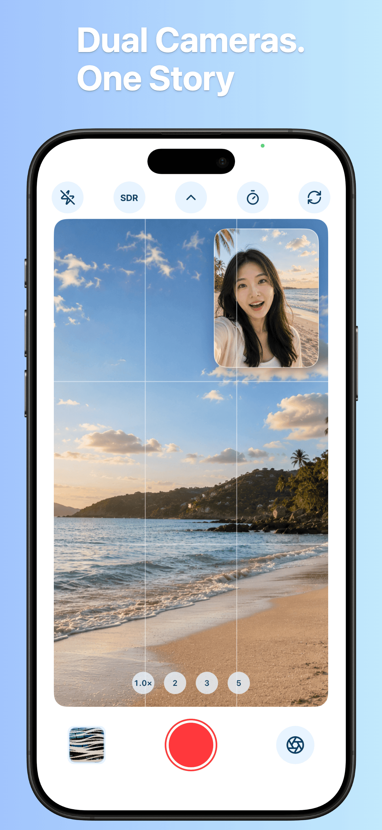 Prismark dual-camera recording interface